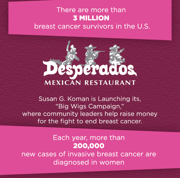 Susan G. Komen launches its' Big Wigs Campaign
							 See image for full details