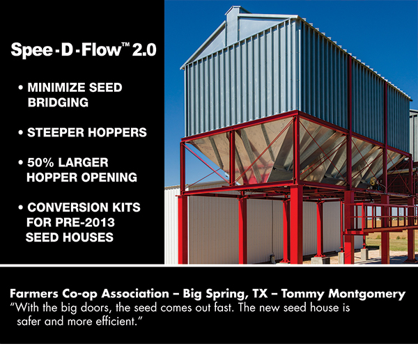 
							 Spee-D-Flow 2.0
							 50% larger opening
							 Minimize seed bridging
							 See image for full details