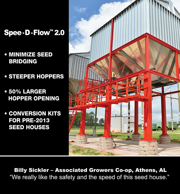 
							 Spee-D-Flow 2.0
							 50% larger opening
							 Minimize seed bridging
							 See image for full details