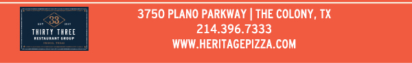 heritagepizza.com
							 Heritage Pizza and Taproom, 3750 Plano Parkway, The Colony, TX 75056, (214) 396-7333