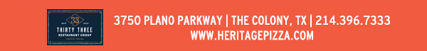 heritagepizza.com
							 Heritage Pizza and Taproom, 3750 Plano Parkway, The Colony, TX 75056, (214) 396-7333