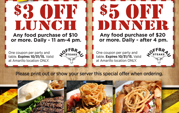 $3 off lunch
							 $5 off dinner
							 See image for full details