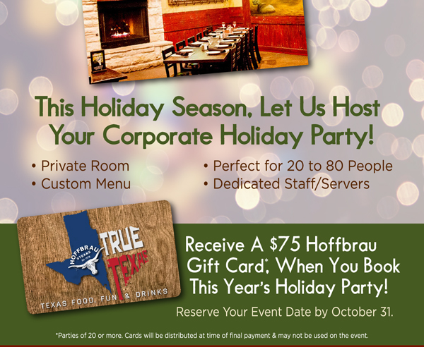 Let us host your corporate party!
							 See image for full details