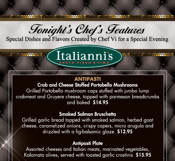 Tonight's Chef Features
							See image for full details