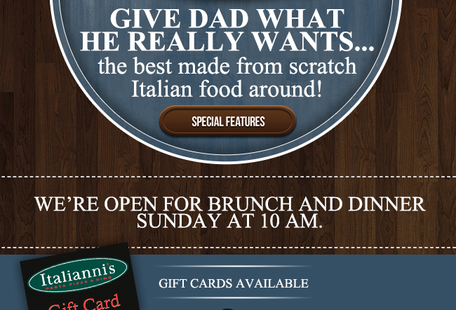 Fathers Day Features
							 See image for full details