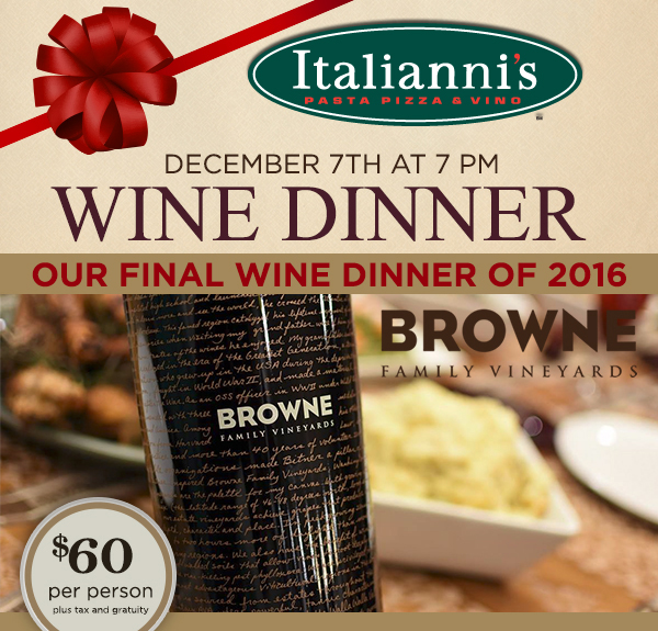 Browne Wine Dinner
							 See image for full details
