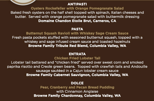 $60 per person plus tax and gratuity
							 See image for full details