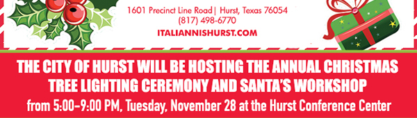 1601 Precinct Line Rd. Hurst, Tx 76054, (817) 498-6770
							 www.italiannishurst.com