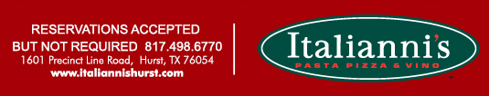 1601 Precinct Line Rd. Hurst, Tx 76054, (817) 498-6770 www.italiannishurst.com