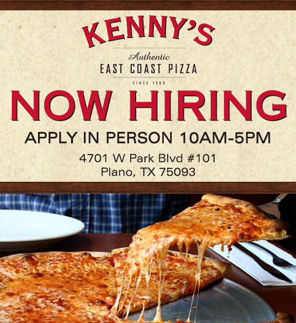 Now Hiring!
							 Apply in person 10am - 5pm
							 See image for details