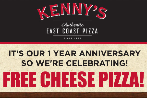 Monday, August 14th
										 FREE cheese pizza to every table!
										 See image for full details