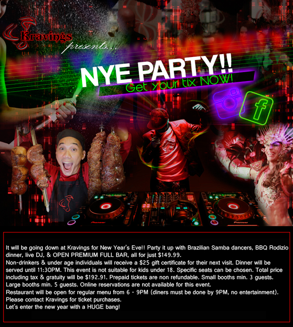 NYE Party - Get your tix now!
							See image for full details