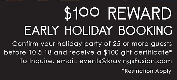 Kravings - World Fusion - Steak House & Lounge
								 See image for full details