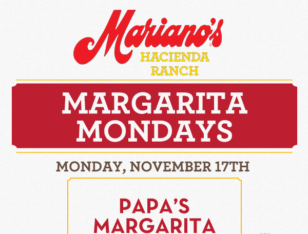 Margarita Mondays
							Half Price All Day Long! Turn your blue Monday into a 100% Blue Agave Monday!
							www.laharanch.com
