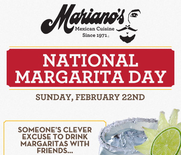 National Margarita Day
							 Sunday, Feb 22nd
							www.laharanch.com