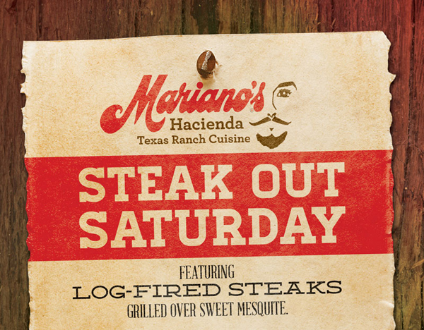 Steak Out Saturday
							 Featuring Log Fired Steaks