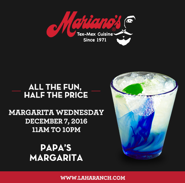 Margarita Wednesdays
							www.laharanch.com