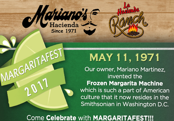 Margaritafest
							 May 5th - 11th
							 See image for full details