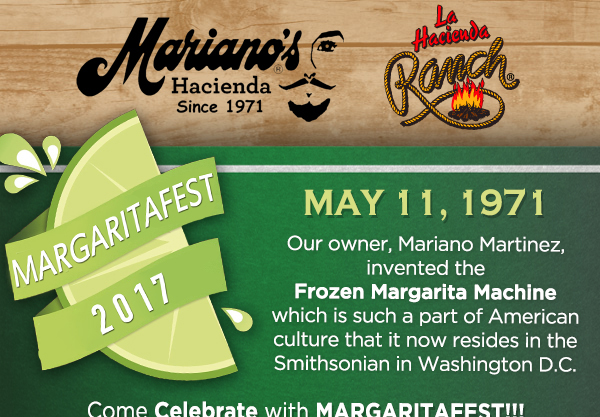 Margaritafest
							 May 5th - 11th
							 See image for full details