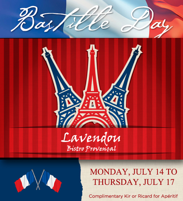 Bastille Day - Monday, July 14 to Thursday, July 17