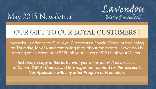 May Newsletter
							 Our gift to our loyal customers!
							 See image for article