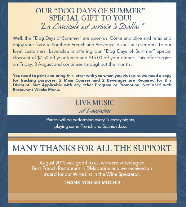 Our Dog Days of Summer Special Just for you!
							 See image for article
							 Many thanks for all the support