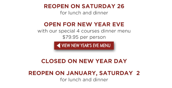 NYE Dinner
							 See image for full details