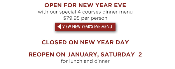 NYE Dinner
							 See image for full details