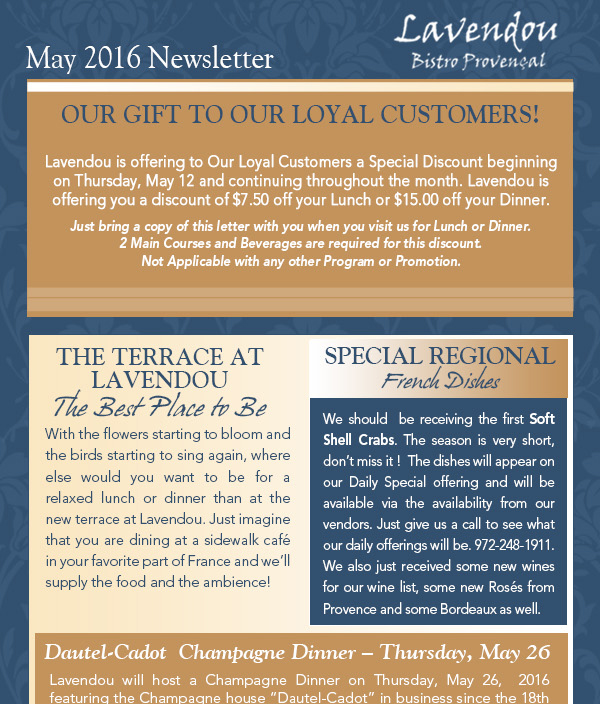 May Newsletter
							 See image for article