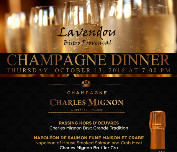Champagne Dinner
							 See image for details