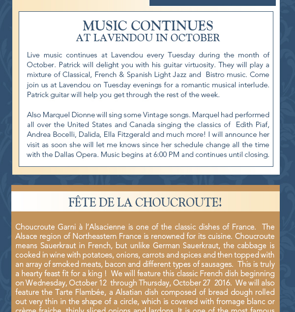 Music continues at Lavendou
							 See image for article