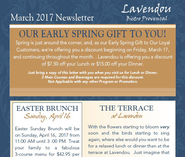 Lavendou Newsletter
							 See image for articles