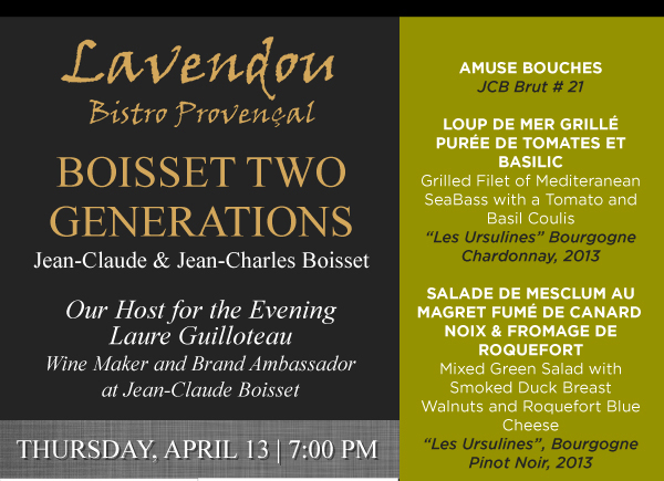 Boisset Wine Dinner
							 See image for details