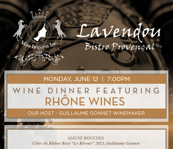 Rhne Wines Wine Dinner
							 See image for details