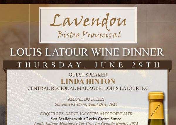 Louis Latour Wine Dinner
							 See image for details