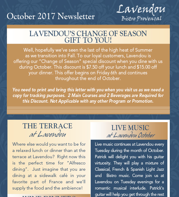 Lavendou Newsletter
							 See image for articles