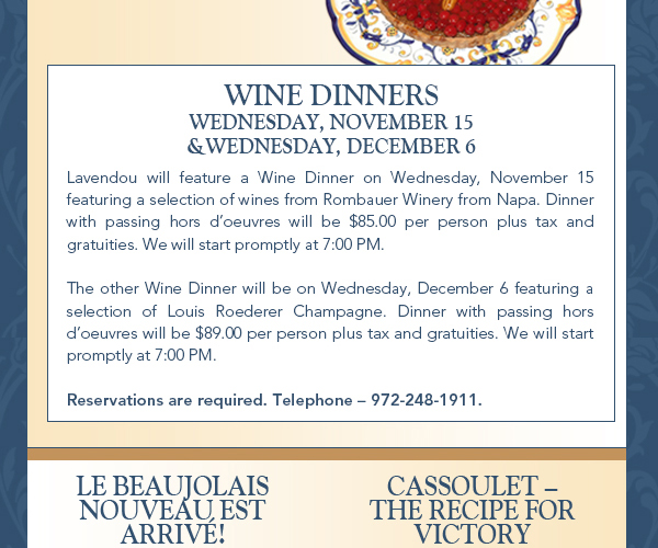 Lavendou Newsletter
							 See image for articles