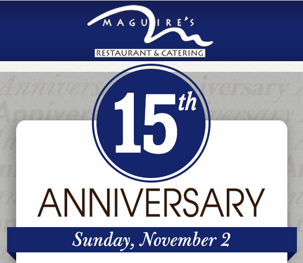 15th Anniversary
							Sun, Nov 2