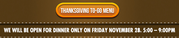 Thanksgiving To Go Menu