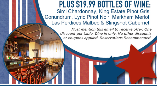 Plus $19.99 bottles of wine
							 See image for full details