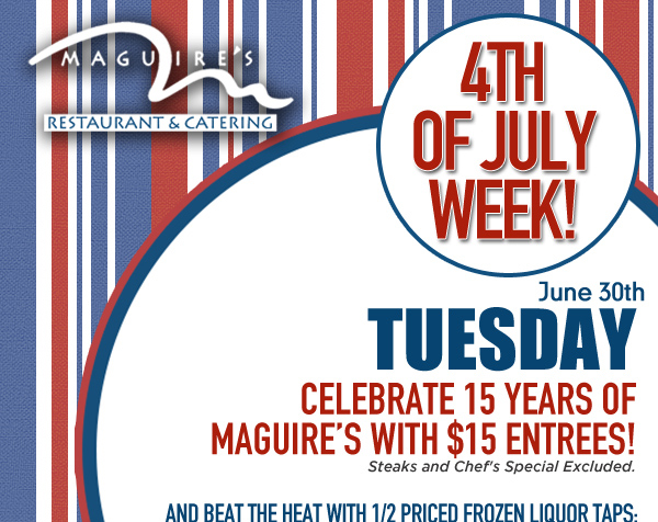 Fourth of July Week Specials
							 Monday - $30 off your purchase of $60 or more
							 See image for full details