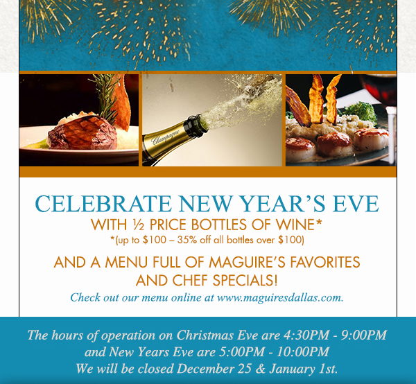 Celebrate New Year's Eve
							 See image for full details