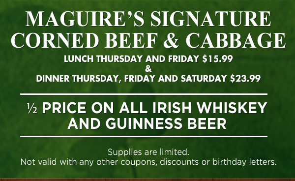Corned Beef & Cabbage
							 See image for full details