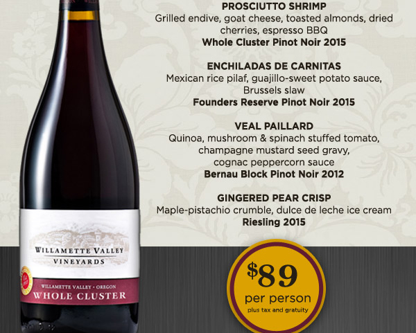 $89 per person plus tax and gratuity
							 See image for full details