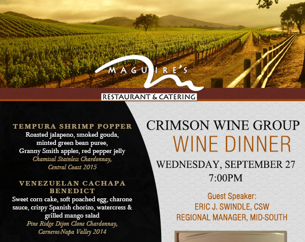 Crimson Wine Group Dinner
							 See image for full details