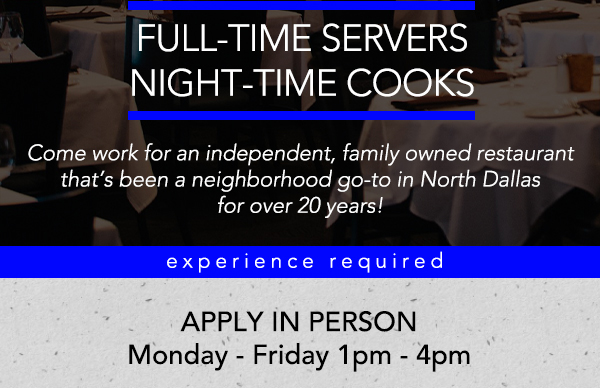 Make Your Reservations Today! (972) 818-0068