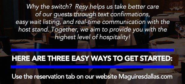 Make Your Reservations Today! (972) 818-0068