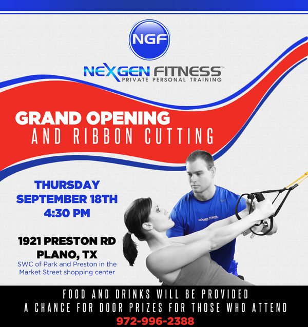 Grand Opening and Ribbon Cutting
							Thursday September 18th @ 4:30pm
							
							1921 Preston Rd, Plano, Tx
							
							Food and drinks will be provided
							A chance for door prizes for those who attend