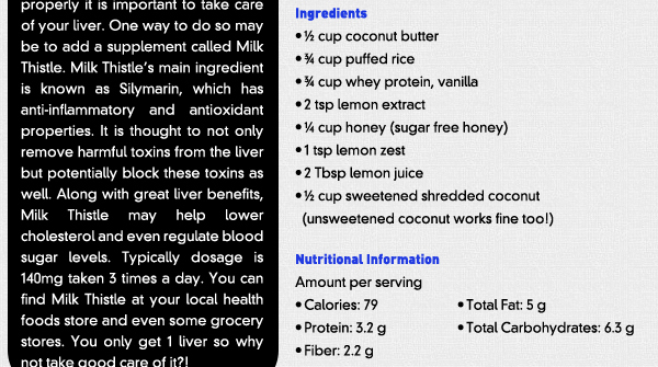 Recipe of the Month - Lemon Bliss Balls
							See image for recipe