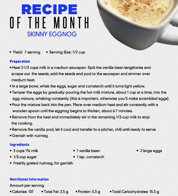 Recipe of the Month
							See image for recipe